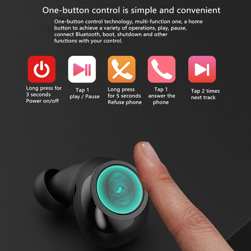 

5,0 Bluetooth наушники Мини Bluetooth наушники-вкладыши для 16 часов работы беспроводные наушники бас автоматически Сопряжение