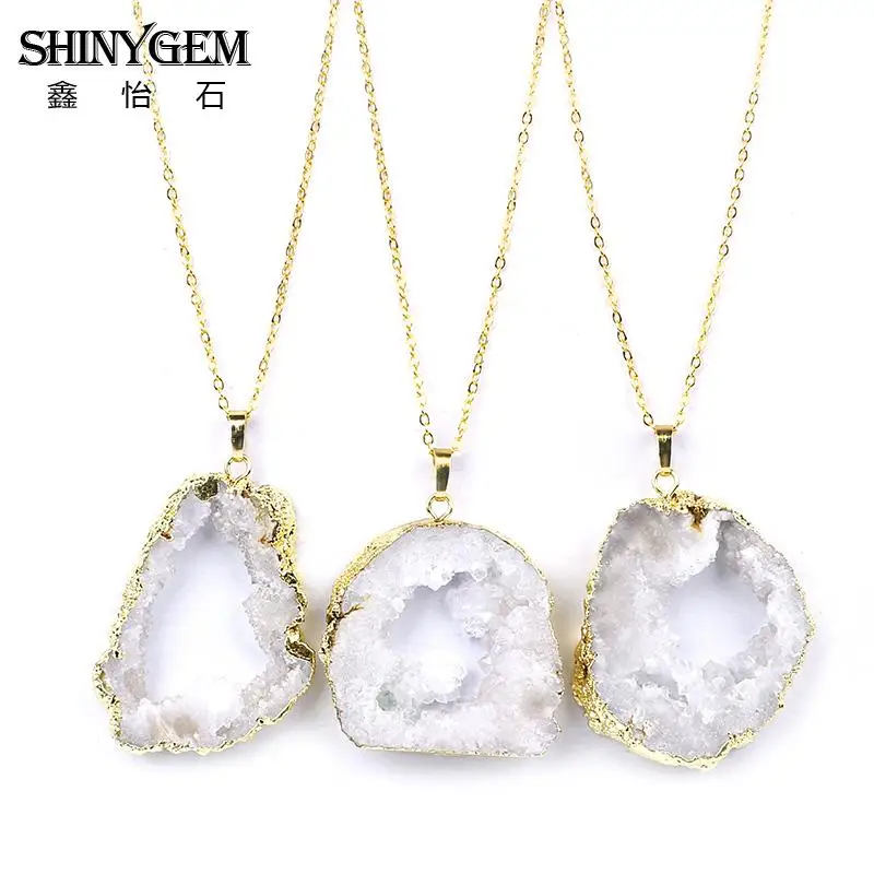 Ожерелье из натуральных ювелирных изделий Bijoux Femme ожерелье с белыми кристаллами