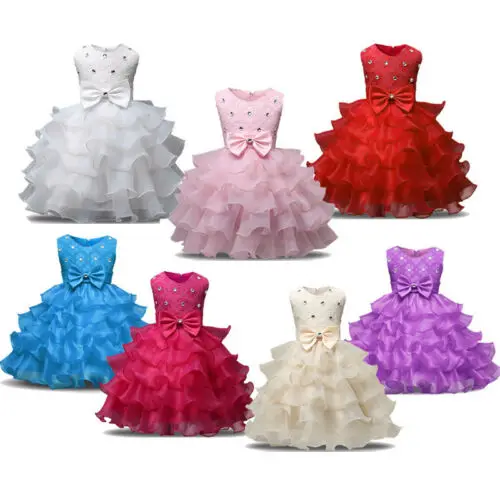 2019 New Pudcoco Infant Kid Baby Girl Diamond Chiffon Dress Wedding Bridesmaid Sleeveless Pageant Party Formal Clothes Hot | Детская