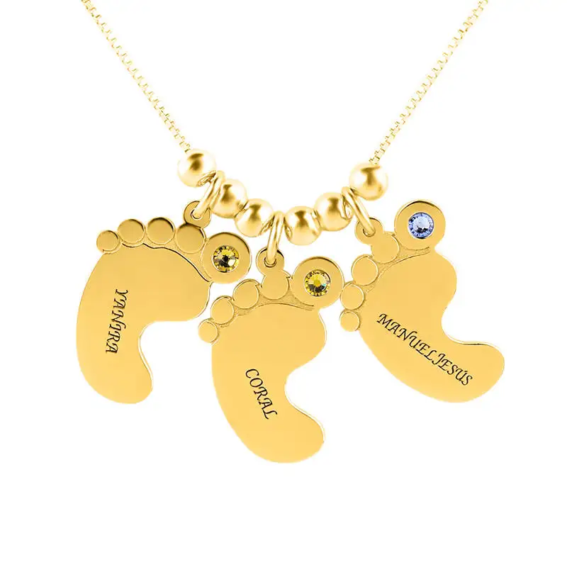 Подвеска для ног три ребенка ожерелье модный камень ювелирные изделия лучший
