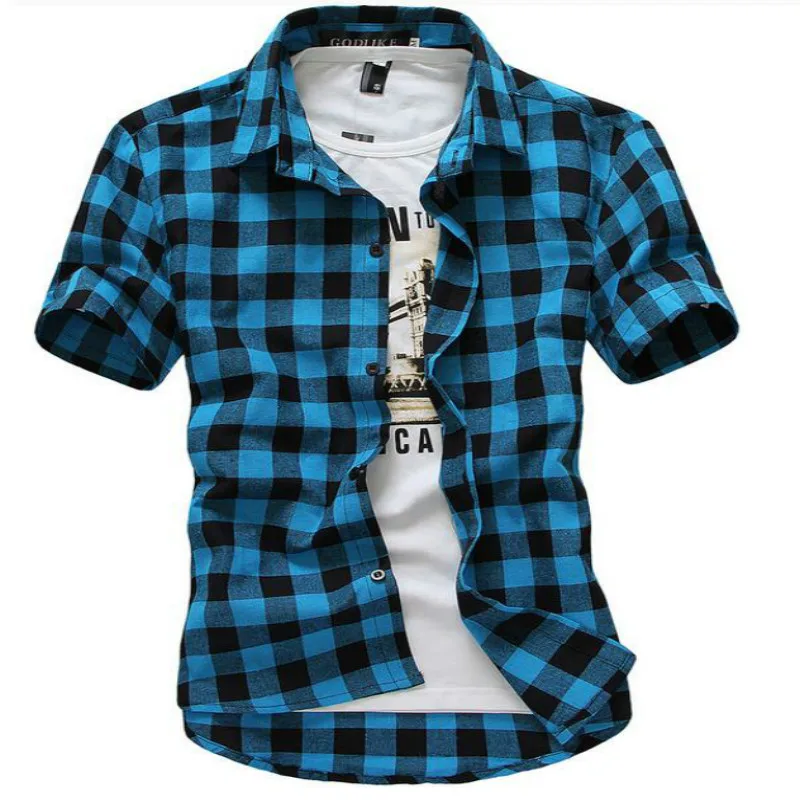 Рубашка в клетку стиле пэчворк новинка 2020 Мужская модная рубашка мужская деловая