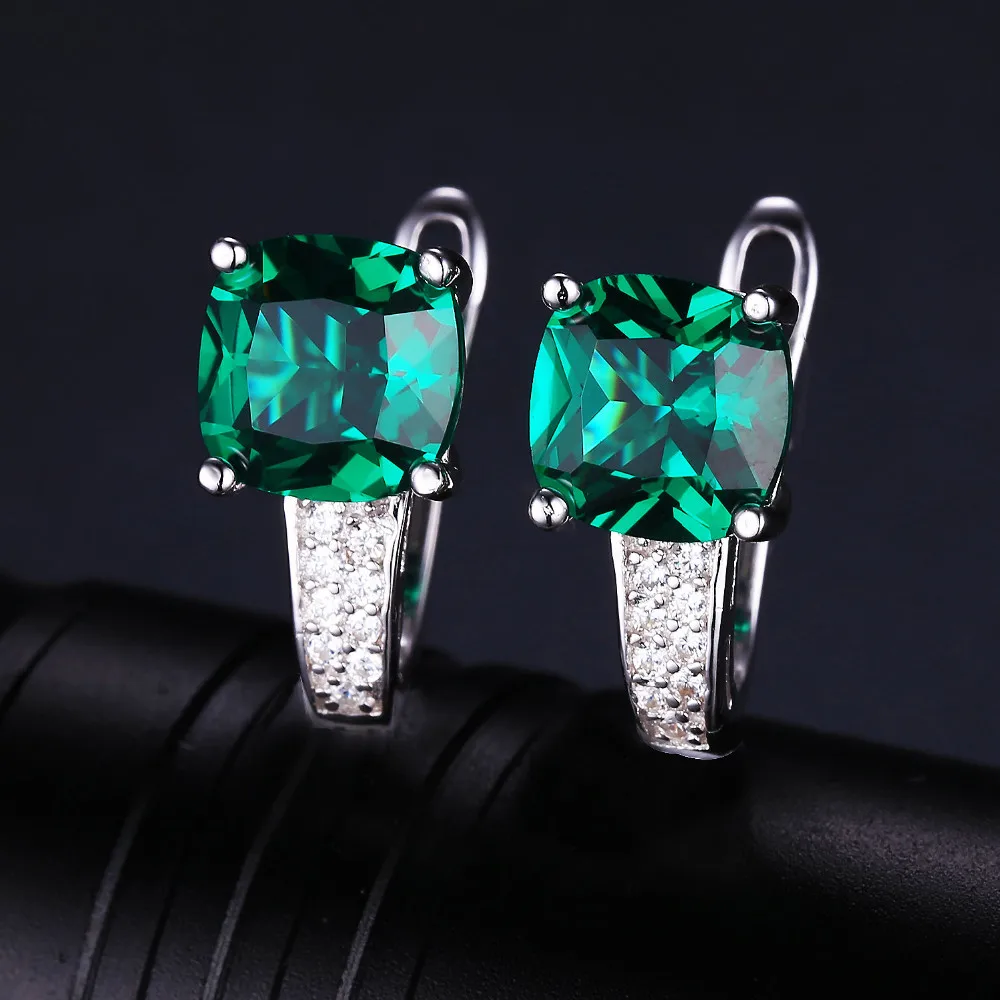 JewelryPalace 8.7ct Emerald Ring Pendant Clip Earrings Jewelry Set 925 Sterling Silver Fine 45cm Box Chain Lady | Украшения и