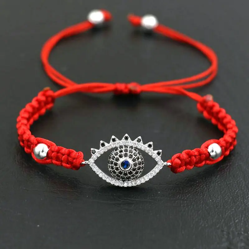 Минимализм инкрустация циркония Стразы синий большой глаз браслет Женщины