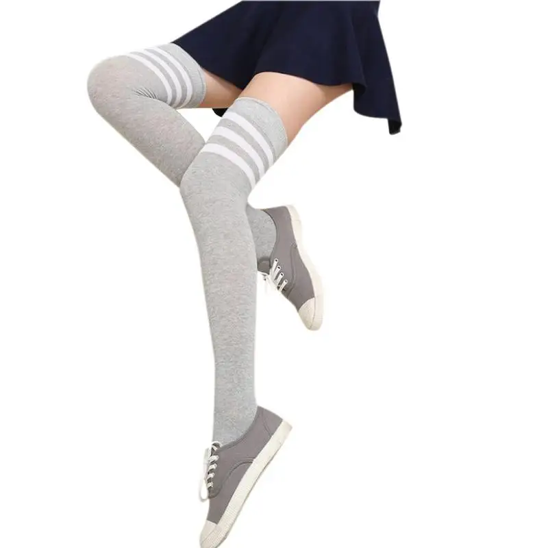 05 Sexy Warm Long Stocking Fashion Striped Knee Socks Women Cotton Thigh High Over The Knee Stockings For Ladies - Цвет: 05