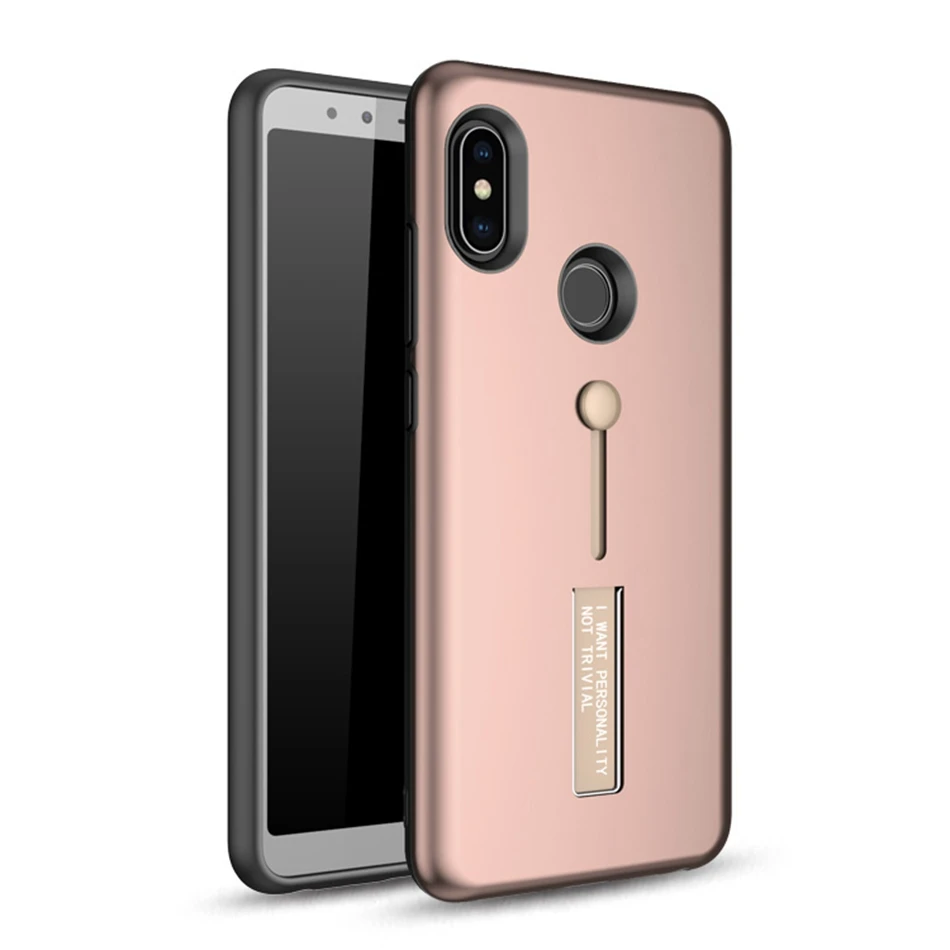 Модный чехол-подставка для Xiaomi Redmi Note 8 Pro, чехол с петлей на палец для Redmi Note 7, 6, 5, скрытый чехол-подставка s - Цвет: Rose Gold