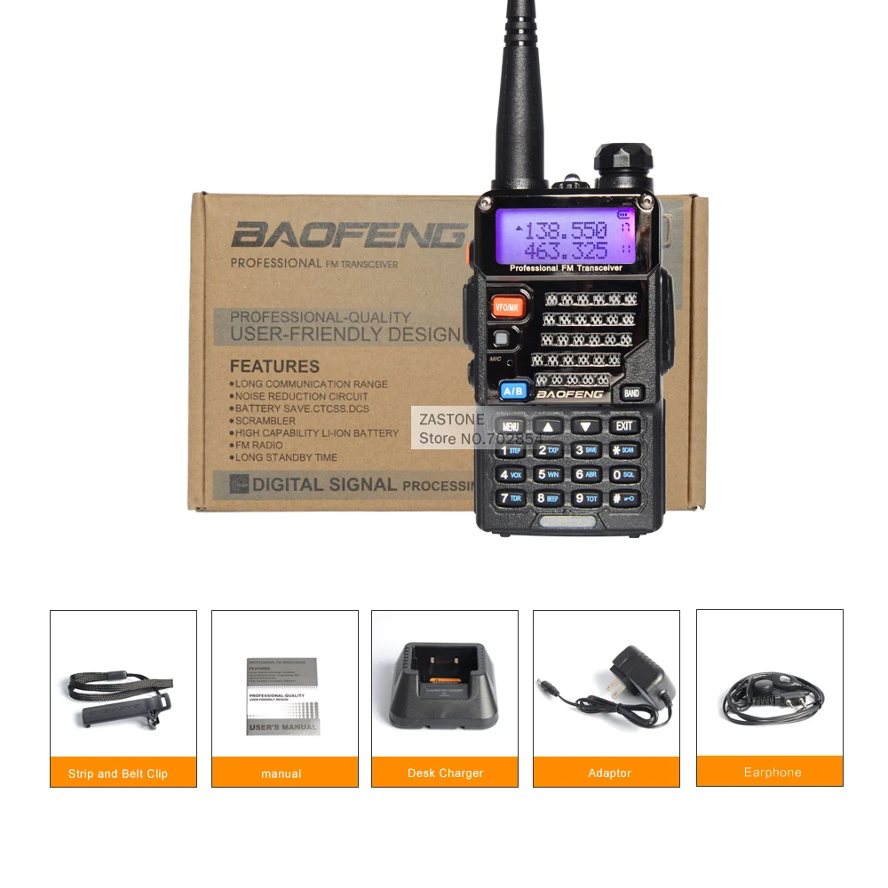 Портативная Любительская рация Baofeng UV 5RE Plus 5W walkie talkie 128CH UHF/VHF Ham с двойным