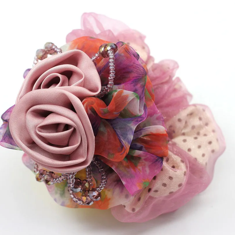 Шифоновая резинка для волос 1 шт. супер эластичные повязки на голову цветочные