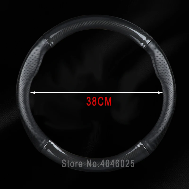 Углеродное Волокно Винил кожаный чехол рулевого колеса автомобиля подходит для
