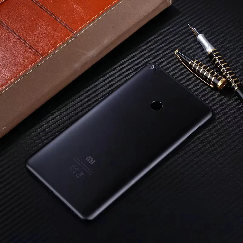 Для Xiaomi Mi Max 2 Max2 Батарея женские босоножки с закрытой пяткой задняя батарея Корпус дверь задняя крышка чехол+ кнопка заменитель - Цвет: Черный