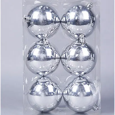 10cm Silver 6Pcs 3-28 см, серебристый матовый Рождественский шар, высокое качество, дерево, для дома, год, снеговик, декоративные, вечерние, креативные, подвесные принадлежности - Цвет: 10cm Silver 6Pcs