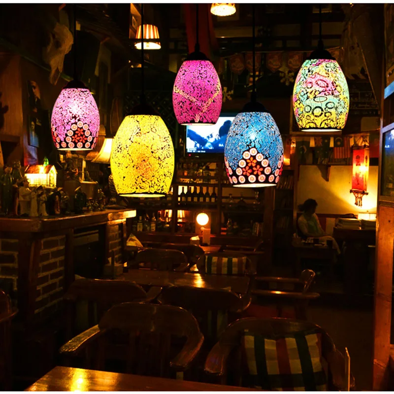 Подвесной Светильник Тиффани в средиземноморском стиле богемном для столовой