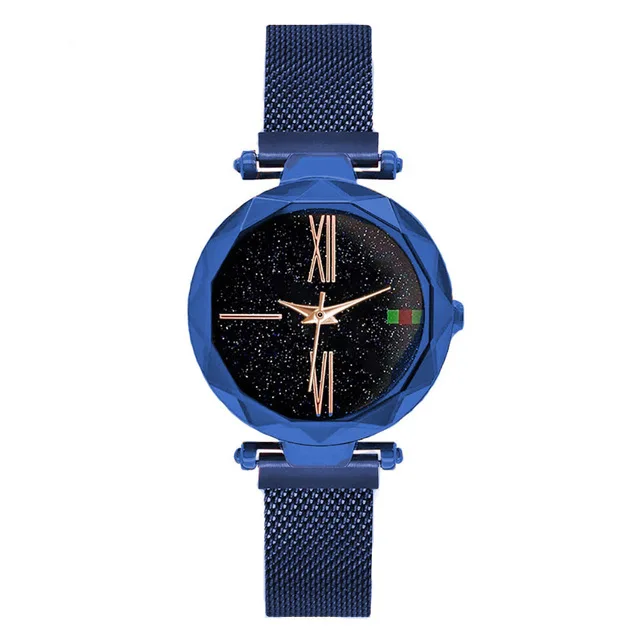 Blue Модные женские часы, женские кварцевые часы, Роскошные, звездное небо, магнитные женские часы, нержавеющая сталь, Wirstwatch Zegarek Damski - Цвет: Blue