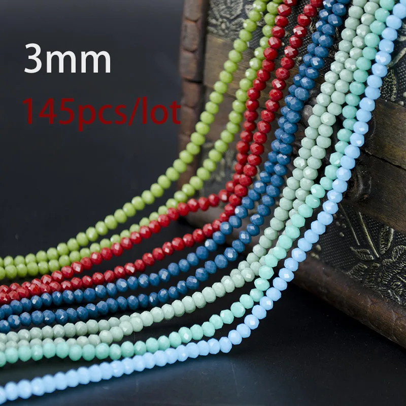 

5A qaulity !!!3MM 145 piece/lot Bicone crystal beads Cut Faceted Round Glass Beads