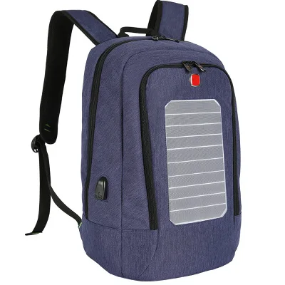 blue Дизайнерский рюкзак на солнечной батарее, мужской рюкзак mochila с usb зарядкой, рюкзак для путешествий, 15,6 дюймов, швейцарский рюкзак для ноутбука, женский водонепроницаемый рюкзак - Цвет: blue