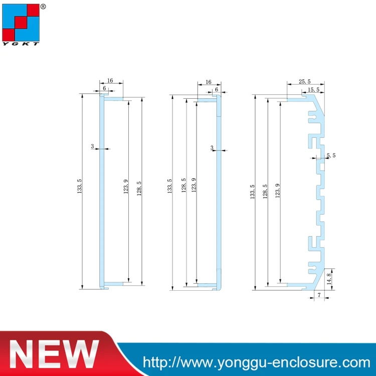 YGH-002 482 * 132-D (wxhxd) 3u 19-дюймовые алюминиевые коробки для монтажа в стойку |