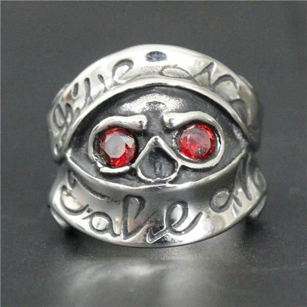 Прямая поставка Крутое модное кольцо с черепом размером от 7 до 13 из нержавеющей