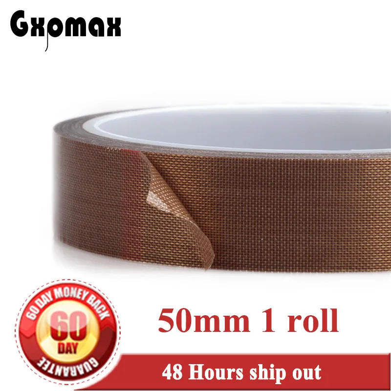 

1x 5cm 50mm*10 meters *0.13mm Thick PTFE Tape, High Temperature Withstand Insulation Self Adhesive for LCD, Vacuum Sealer