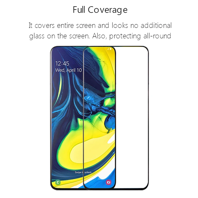 Полное покрытие из закаленного стекла для Samsung Galaxy A90 защита экрана весь клей