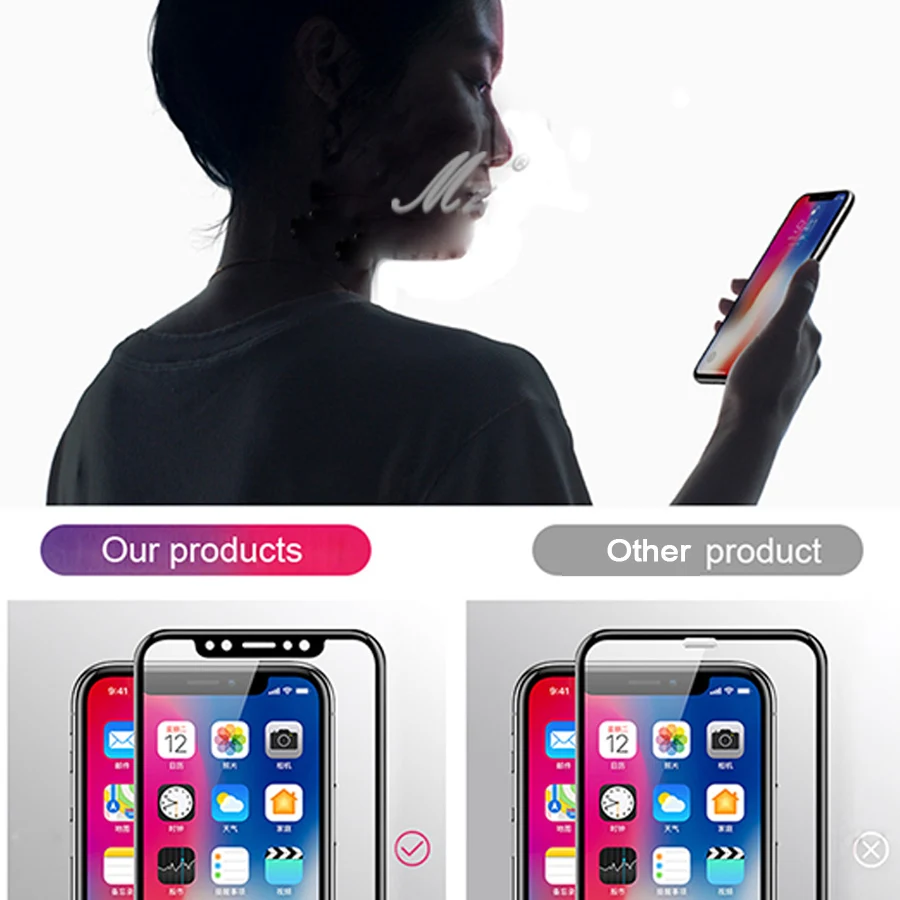 3D стекло для Iphone8 закаленное Apple I Phone 6 S 7 8 Plus полноразмерный чехол с защитной