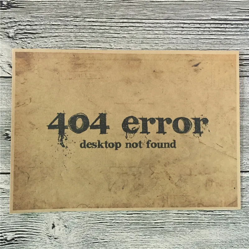 Бесплатная доставка 404 ошибка ретро фильм постер Винтаж Стиль крафт Бумага