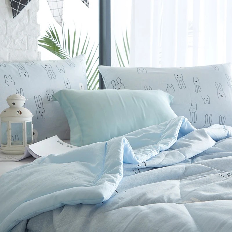 Милое летнее стеганое одеяло с кроликом из мультфильма полиэфирной ткани