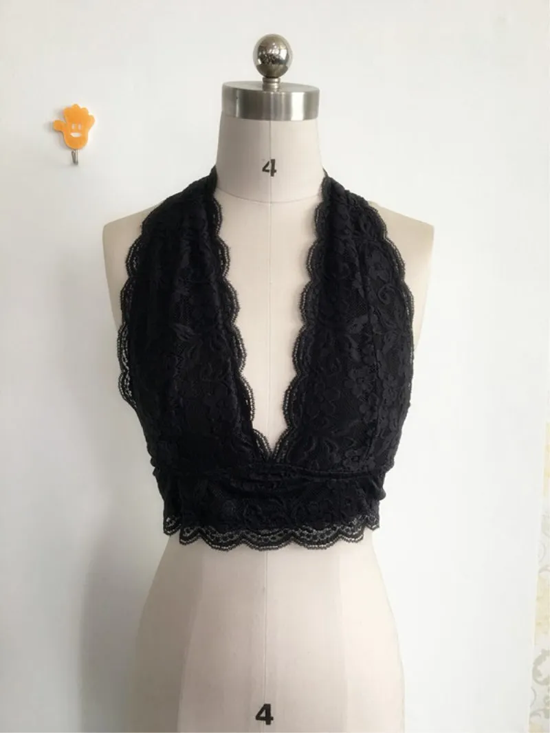Новый летний женский женское кружевное вязание крючком бюстгальтер короткий топ