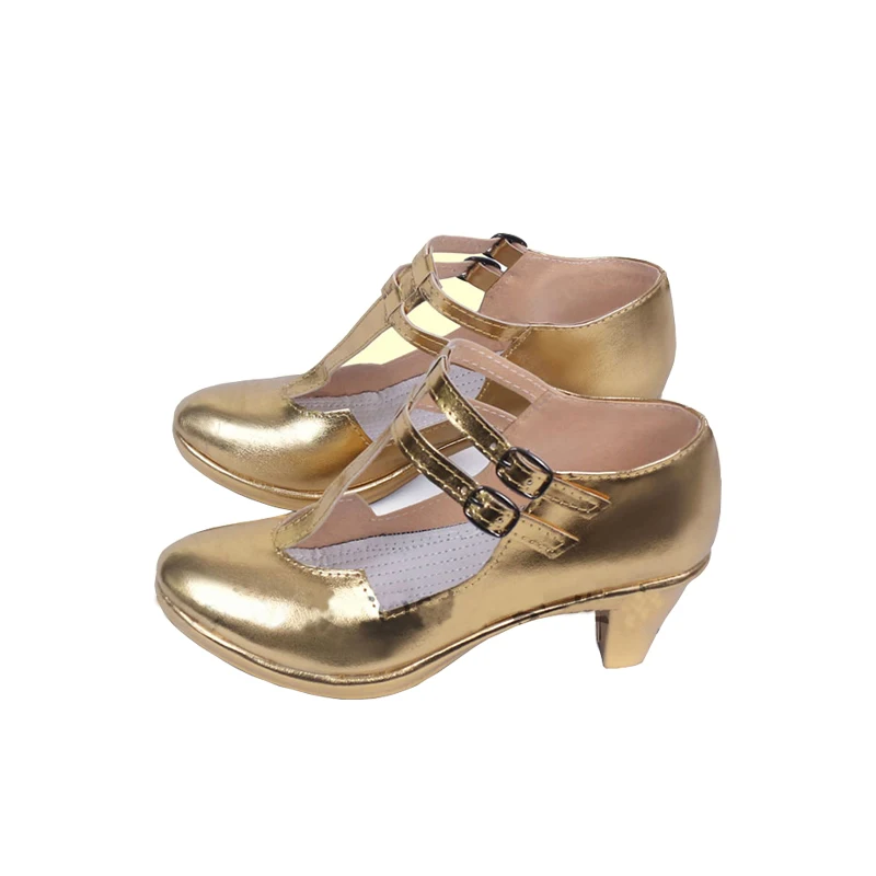 

ROLECOS Game FGO Cosplay Shoes Lancer Ereshkigal Cosplay Golden Yellow Shoes for Women Cosplay Shoes High Heel