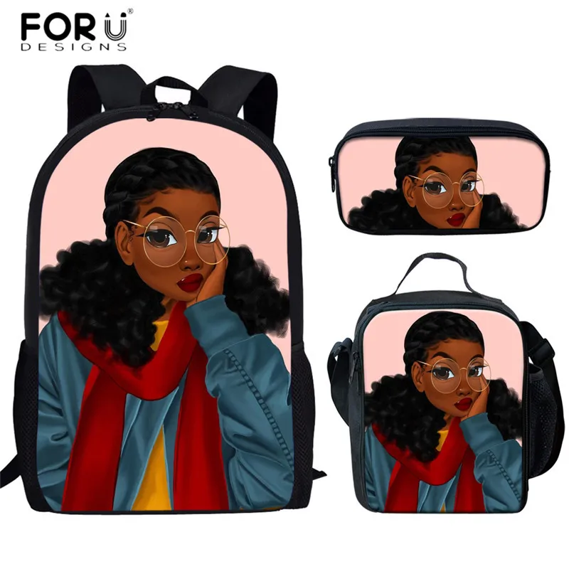 FORUDESIGNS/африканские женские школьные сумки для девочек, модные школьные сумки для подростков, 3 шт./компл., школьные сумки, функциональные Рюкзаки Mochilas - Цвет: HMG1019CGK