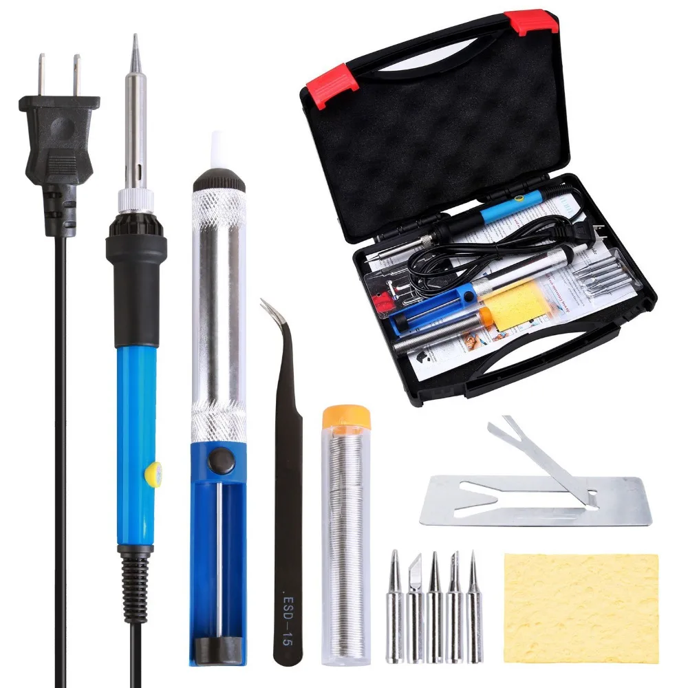 Паяльник с регулируемой температурой 60 Вт 110 В штепсельная вилка стандарта США 220