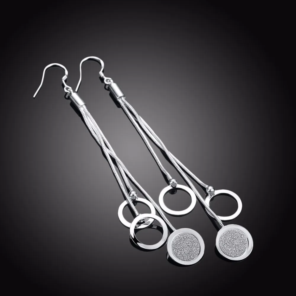 Женские Ювелирные изделия серьги-подвески с серебряным покрытием 925 пробы модные