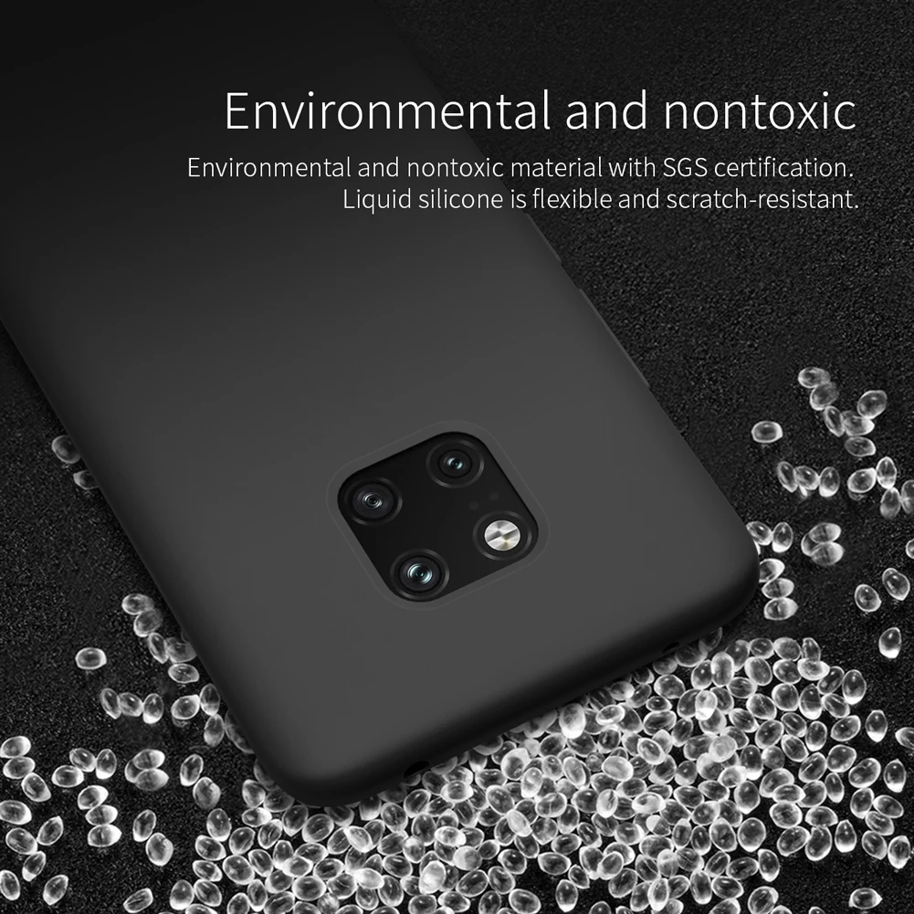 Чехол Nillkin для Huawei Mate 20 Pro Мягкий Гладкий жидкий силиконовый чехол задней панели