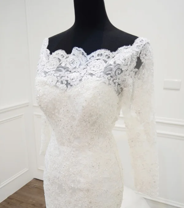 Vestido de noiva винтажные кружевные недорогие свадебные платья русалки с длинными