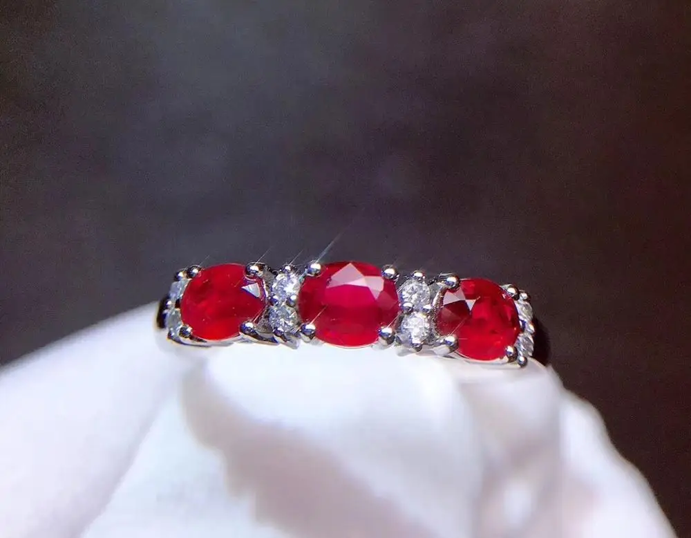 Кольцо с рубином из чистого золота 18 К, Настоящее натуральное 0,8ct, красный рубин, ювелирные изделия с бриллиантами, юбилейные женские кольца для женских тонких колец