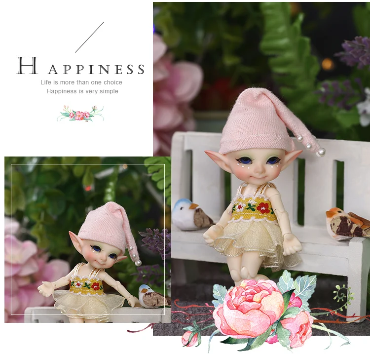 Fairyland FL Realpuki Pupu BJD кукла 1/13 розовая улыбка эльфы игрушки