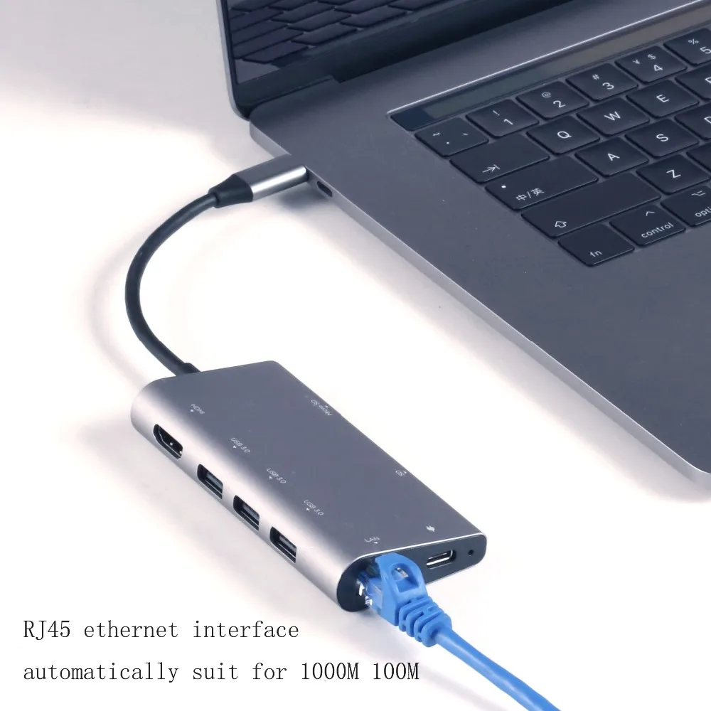 USB C к HDMI Gigabit Ethernet адаптер для MacBook Pro/Air 2018 HP Dell Lenovo Thinkpad Sureface Book 2 Acer ноутбук док