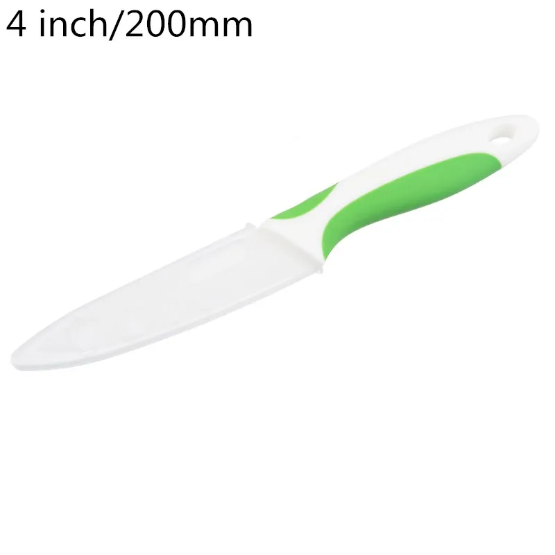 4 inch green 3/4/5 дюймов белый красочной ручкой Керамика нож для очистки овощей Кухня Пособия по кулинарии инструмент Кухня ножи Одежда высшего качества Керамика Ножи - Цвет: 4 inch green