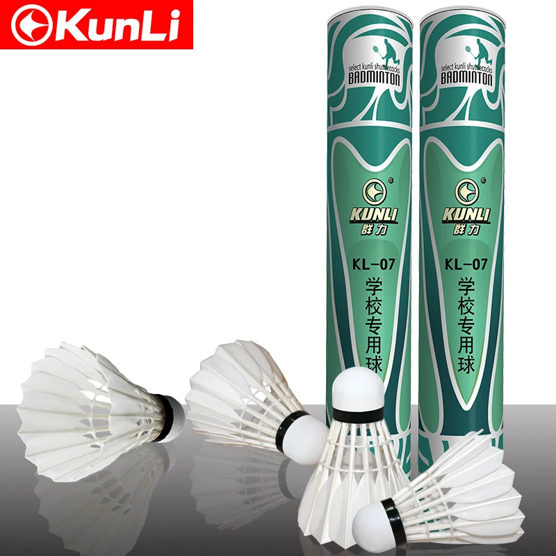 Kunli Badminton shuttlecocks KL-07 Straight duck feather shuttlecocks 5tube/lot feather shuttlecock for training Free shipping