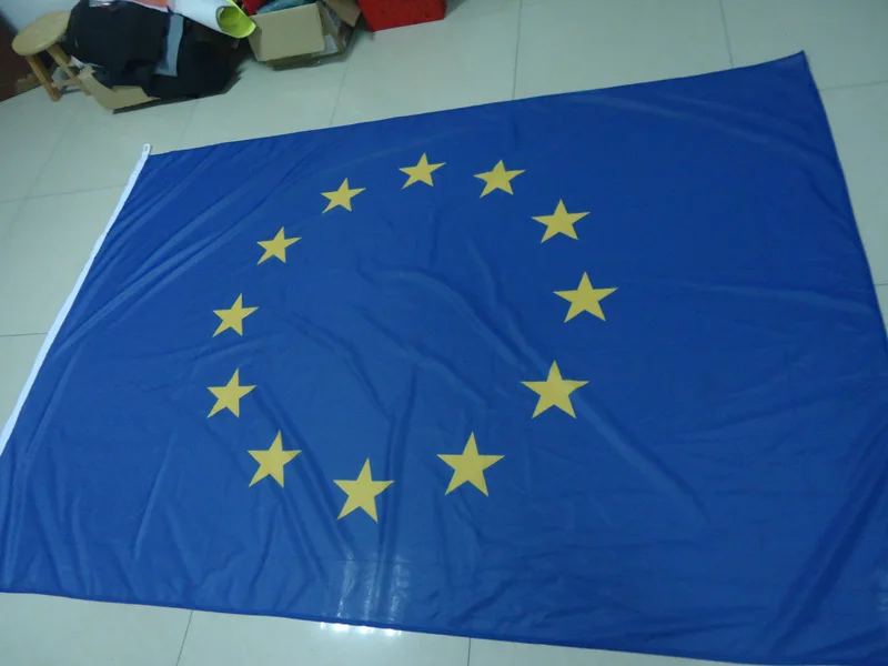 

free shipping knitted polyster EU euro country or national flag , 150*210CM,Windbreak, Anti-UV,Digital Printing,EU banner