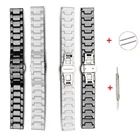 Ремешок керамический для наручных часов, гладкий браслет для наручных часов с пряжкой-бабочкой, 14 16 18 20 22 мм