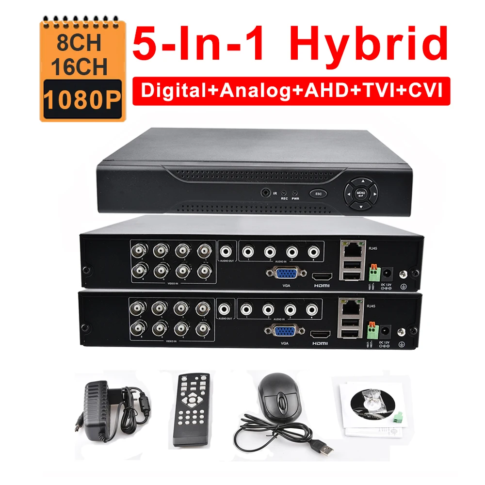 CCTV безопасности 16CH AHD DVR 1080N 1080P 8CH 5в1 Гибридный TVI CVI HVR NVR HDMI 3g wifi цифровой видеорегистратор P2P детектор движения