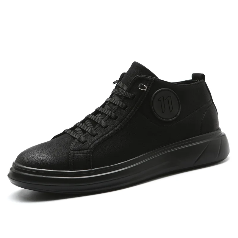 2018 Men Leather Boots Fashion Autumn Winter Warm Cotton Brand Ankle Lace Up Shoes Footwear Casual Drop Shipping | Обувь