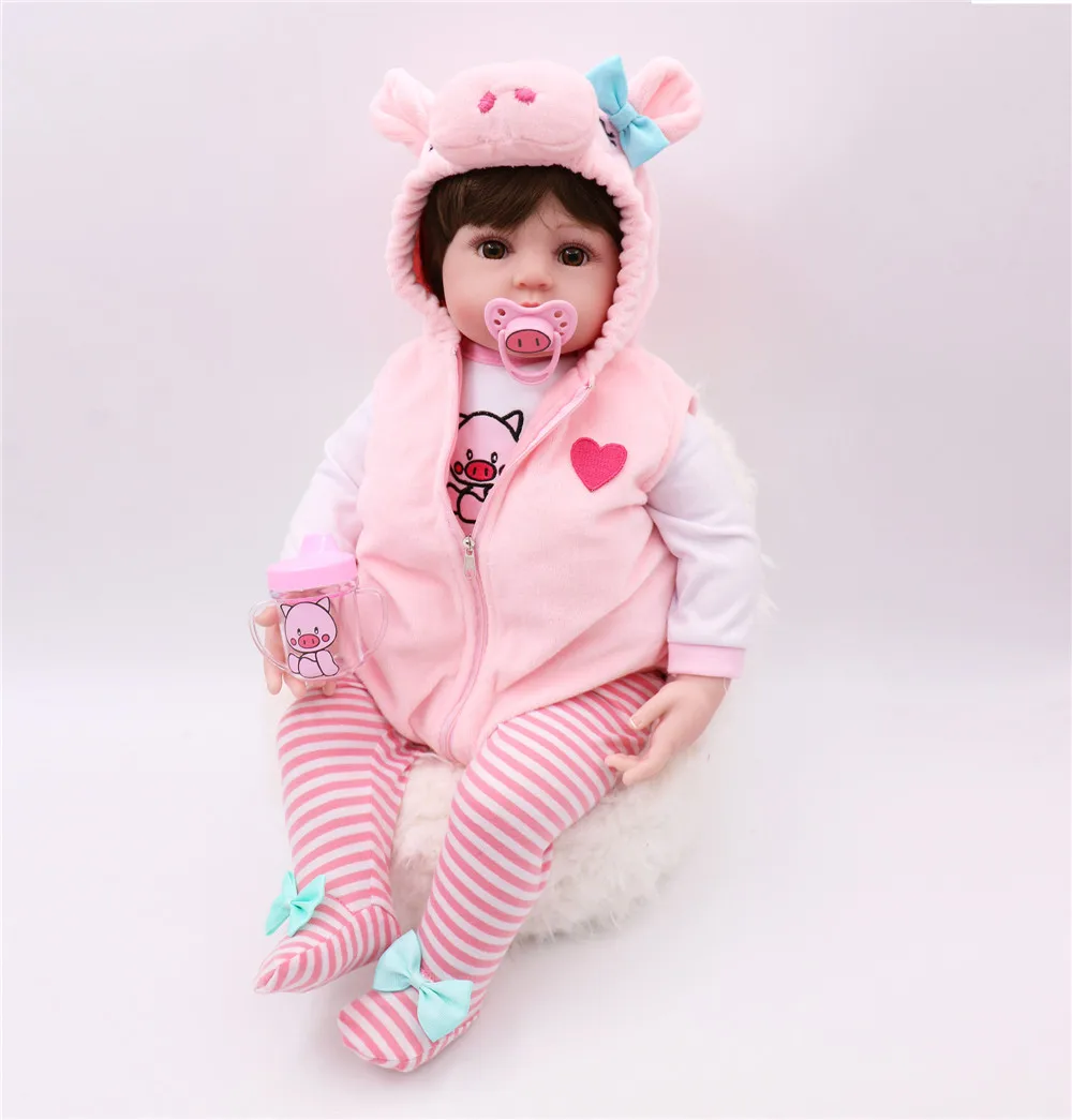 60 см Силиконовая виниловая Кукла Reborn Baby Girl real Alive для новорожденных Детская кукла