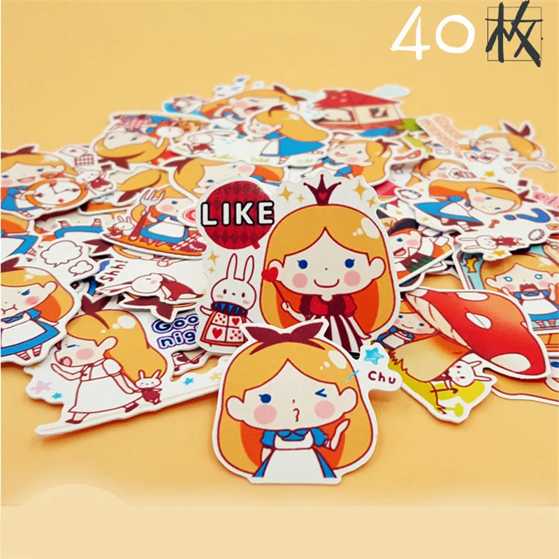 Водостойкие наклейки с героями мультфильмов 40 шт. для домашнего декора на
