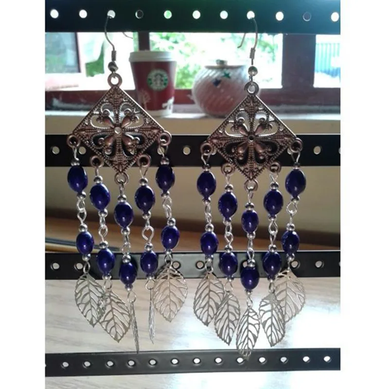 Тибетская бижутерия сделай сам 10 шт. античное серебро ромбик люстра для сережек