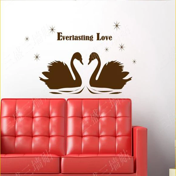 Лебедь вечная романтичные наклейки на стену спальня домашний Декор стены