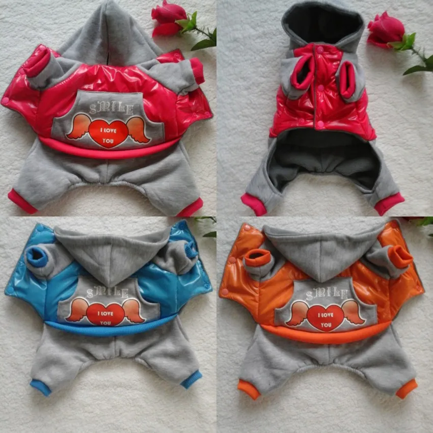 Розовая Одежда для маленьких собак зимняя стеганая толстовка с капюшоном