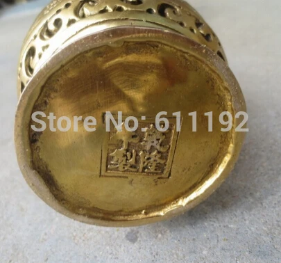 Qianlong pair старый Тибет домашний декор латунные полые узоры вазы|vase brass|vase decoration