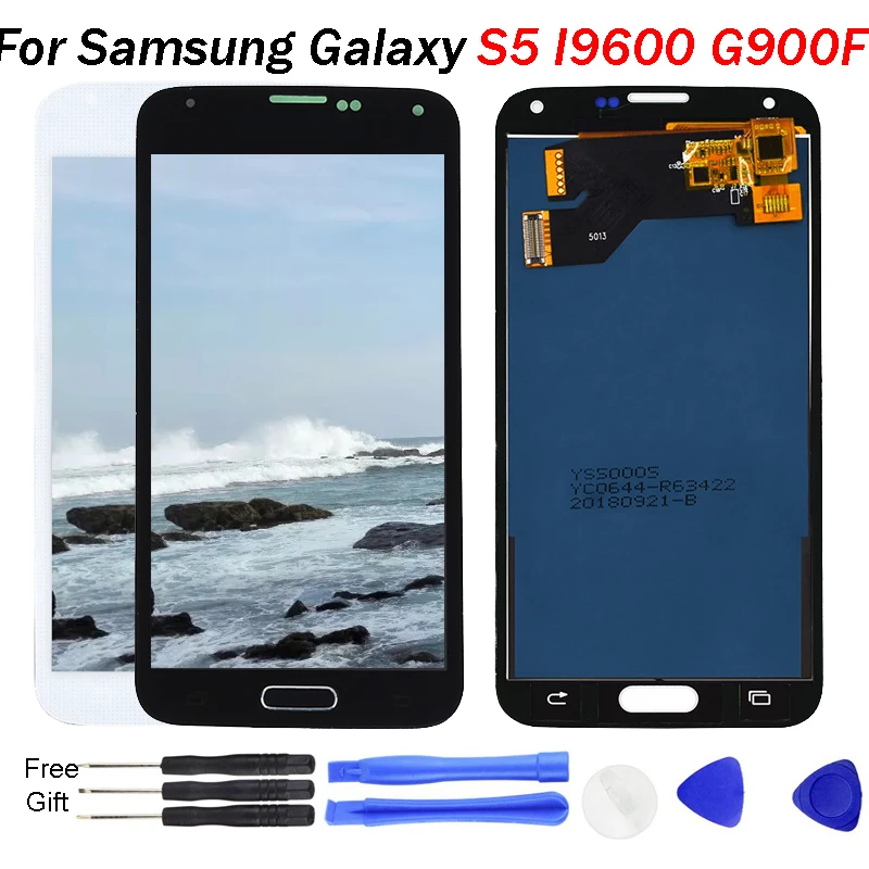 Для Samsung S5 ЖК дисплей G900P G900T G900V G900F G900A сенсорный экран дигитайзер Запасные части