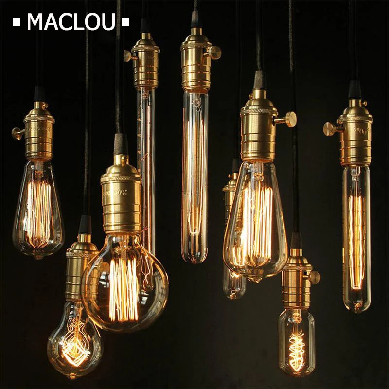 Фото Ampoule винтажная лампа Эдисона E27 220 В 40 Вт Цоколь лампы G80 G125 ST64 G95 Вольфрамовая Ampoule винтажная лампа Эдисона E27 220 В 40 Вт Цоколь лампы G80 G125 ST64 G95 Вольфрамовая