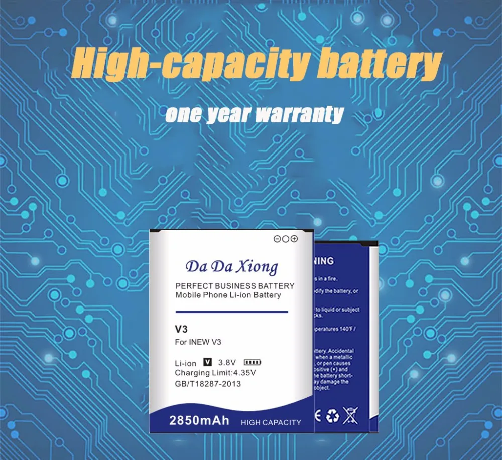 Da Xiong оригинальный аккумулятор 2850 мАч V3 для Inew Plus V3C мобильный телефон